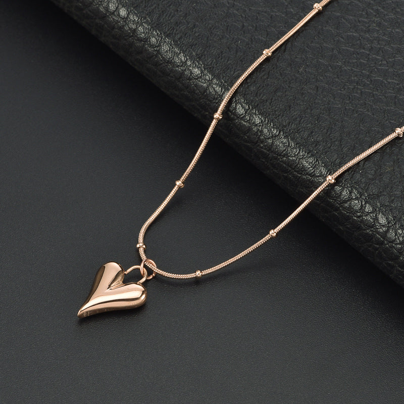 Elegant Sweet Heart Shape Titanium Steel Pendant Necklace