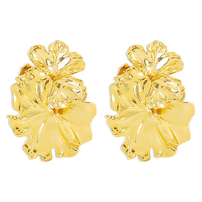 Hip-hop Vintage Style Streetwear Flower Alloy Women's Ear Studs