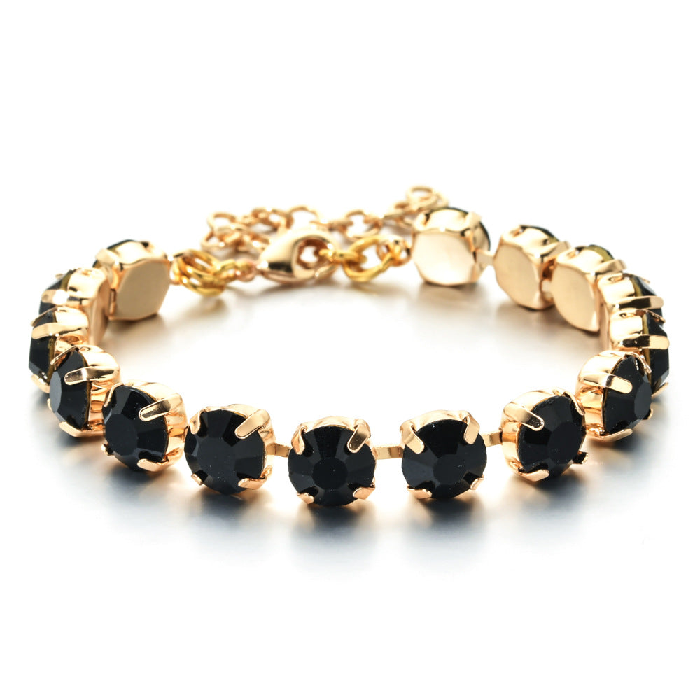 Elegant Luxurious Lady Geometric Copper Inlay Zircon Bracelets