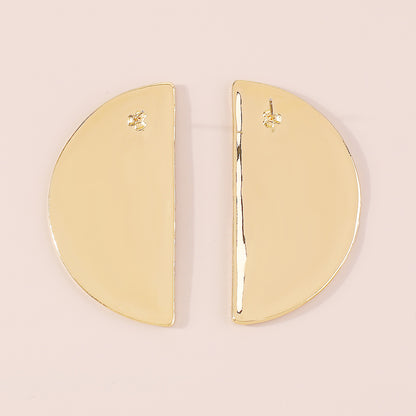 1 Pair Vintage Style Exaggerated Simple Style Semicircle Plating Copper Ear Studs