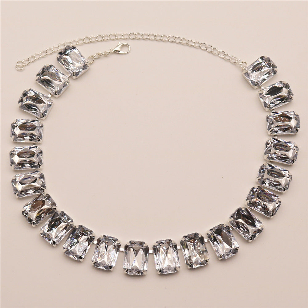 Glam Queen Square Alloy Rhinestones Women's Choker