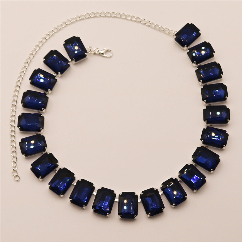 Glam Queen Square Alloy Rhinestones Women's Choker