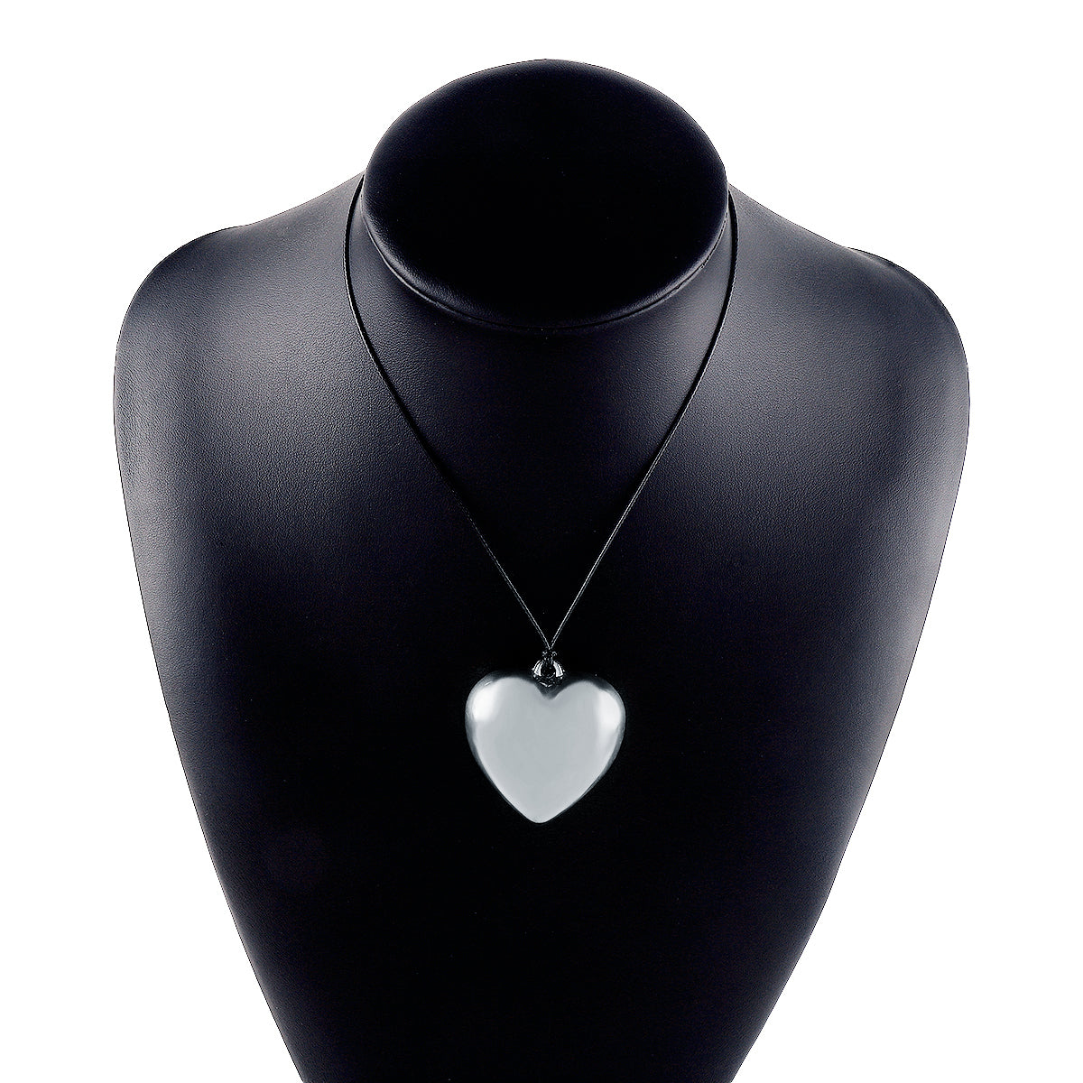 Vintage Style Simple Style Heart Shape Alloy Leather Rope Handmade Three-dimensional Women's Pendant Necklace