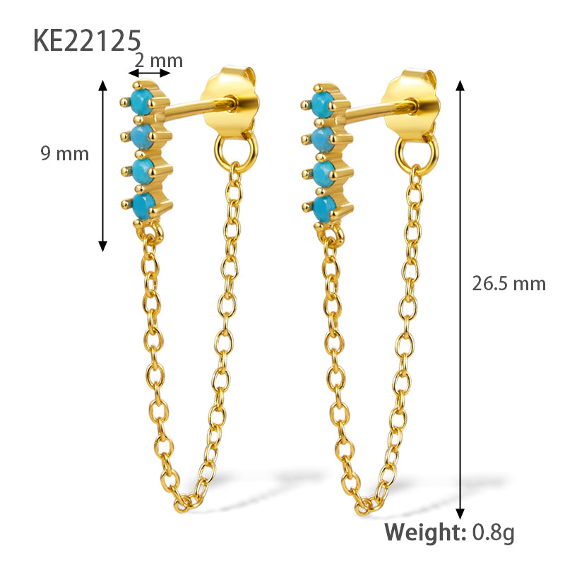 1 Pair Elegant Lady Geometric Plating Inlay Sterling Silver Zircon 18k Gold Plated White Gold Plated Drop Earrings