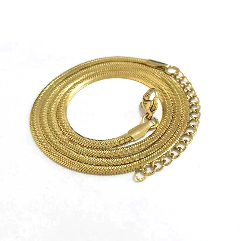 Hip-Hop Solid Color Stainless Steel Polishing Necklace