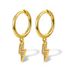 1 Pair Elegant Luxurious Lightning Plating Inlay Sterling Silver Zircon 18k Gold Plated White Gold Plated Drop Earrings