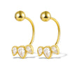 1 Pair Ig Style Water Droplets Plating Inlay Sterling Silver Zircon 18k Gold Plated White Gold Plated Earrings