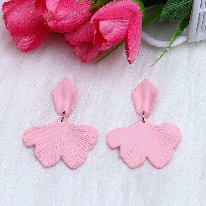 Simple Style Petal Arylic Spray Paint Women's Drop Earrings