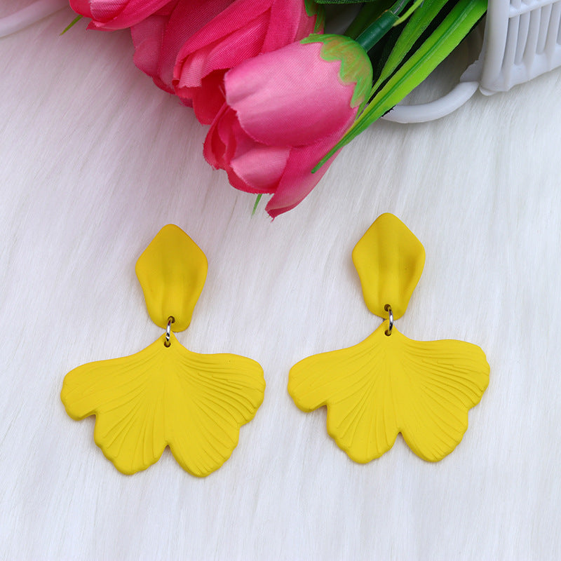 Simple Style Petal Arylic Spray Paint Women's Drop Earrings