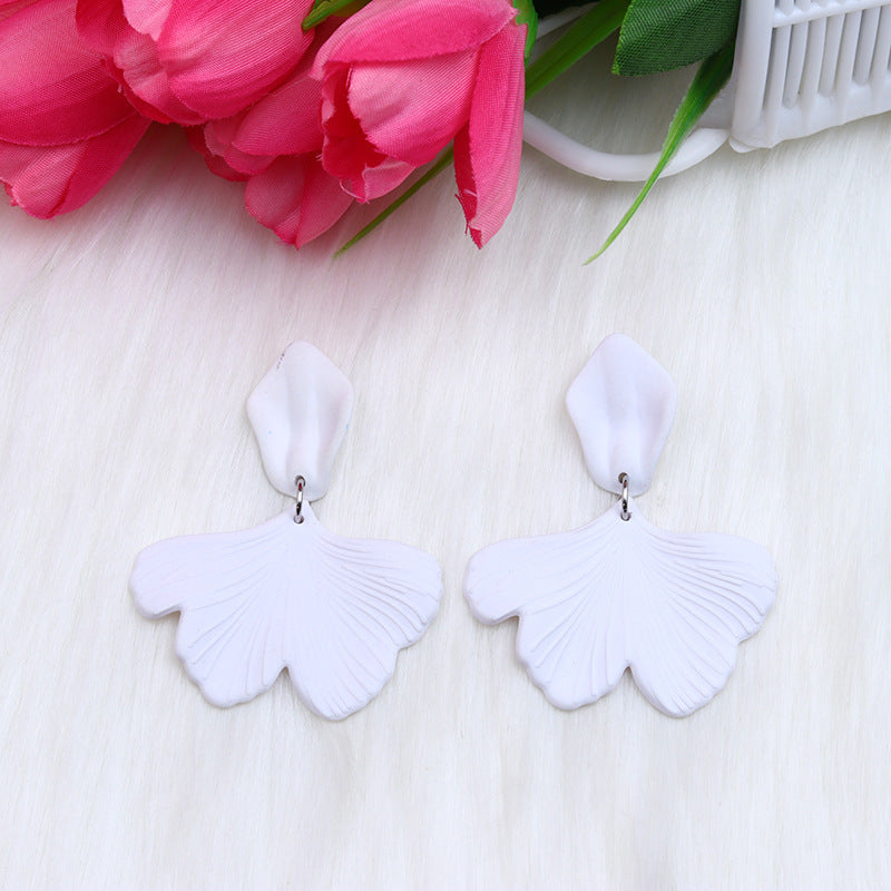 Simple Style Petal Arylic Spray Paint Women's Drop Earrings