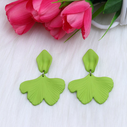 Simple Style Petal Arylic Spray Paint Women's Drop Earrings