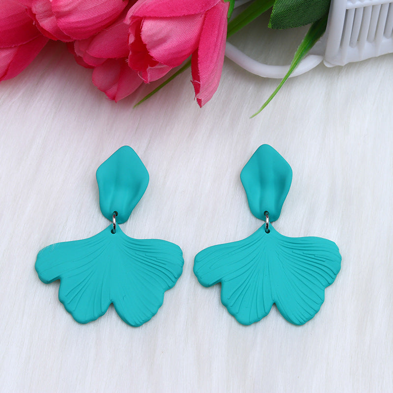 Simple Style Petal Arylic Spray Paint Women's Drop Earrings