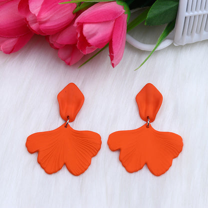 Simple Style Petal Arylic Spray Paint Women's Drop Earrings