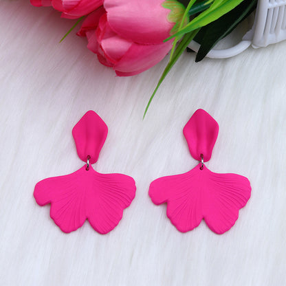 Simple Style Petal Arylic Spray Paint Women's Drop Earrings