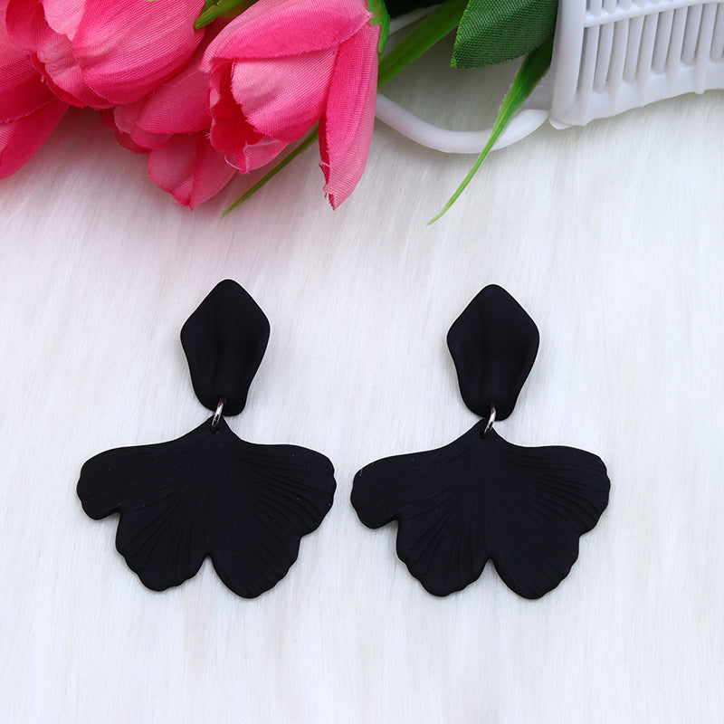 Simple Style Petal Arylic Spray Paint Women's Drop Earrings