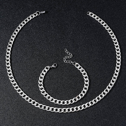 Wholesale Simple Style Solid Color Stainless Steel Plating Gold Plated Bracelets Necklace