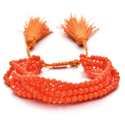 Sweet Tassel Solid Color Beaded Agate Wholesale Bracelets