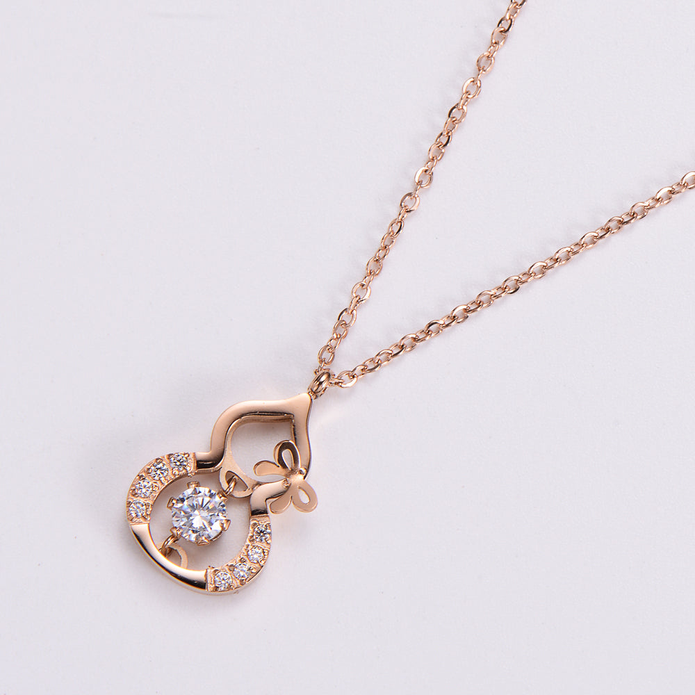 Elegant Lady Letter Star Heart Shape Stainless Steel Plating Inlay Zircon 18k Gold Plated Rose Gold Plated Pendant Necklace