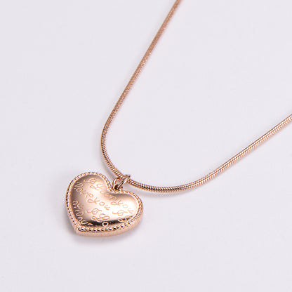 Elegant Lady Letter Star Heart Shape Stainless Steel Plating Inlay Zircon 18k Gold Plated Rose Gold Plated Pendant Necklace