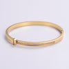 Classic Style Heart Shape Stainless Steel Plating Inlay Rhinestones 18k Gold Plated Rose Gold Plated Bangle