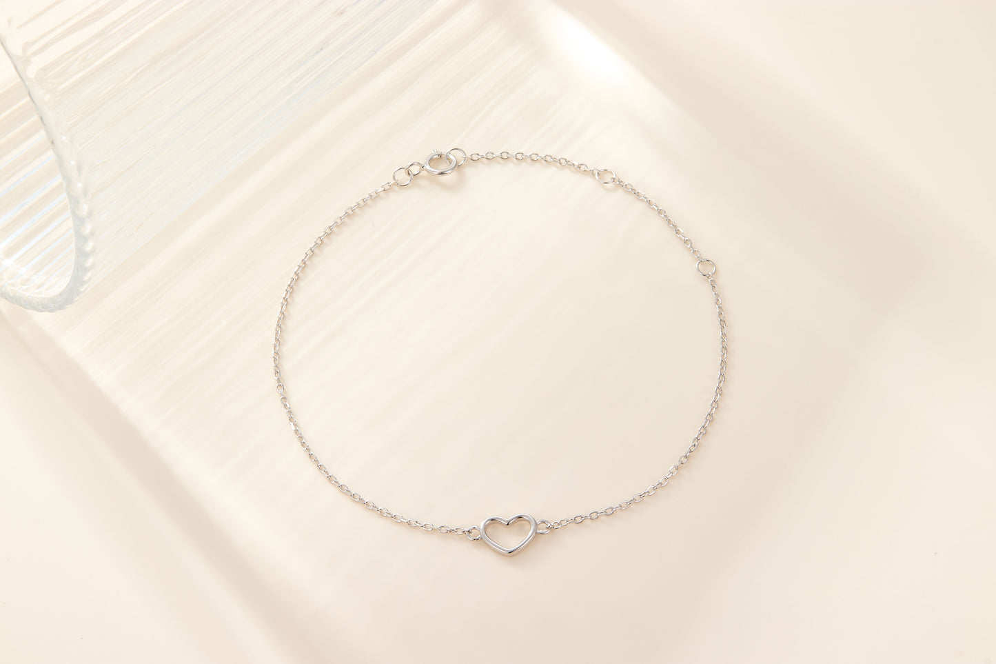 Simple Style Commute Heart Shape Sterling Silver Plating Hollow Out Inlay 18k Gold Plated White Gold Plated Bracelets