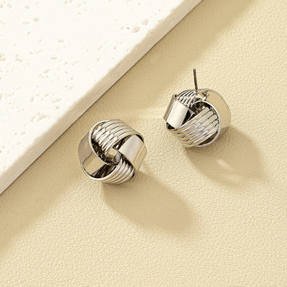 Simple Style Solid Color Alloy Women's Ear Studs