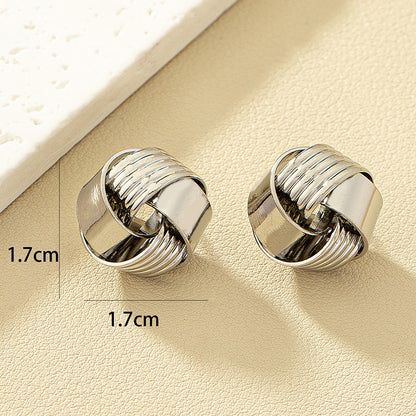 Simple Style Solid Color Alloy Women's Ear Studs
