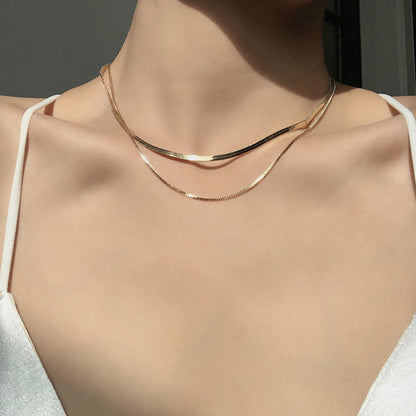 Simple Style Commute Solid Color Stainless Steel Titanium Steel Plating Necklace