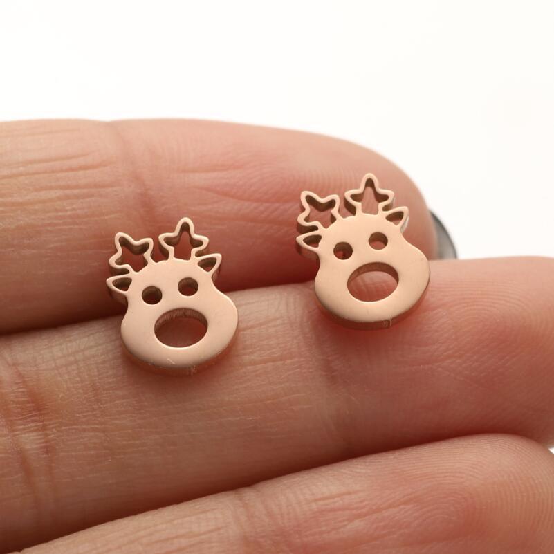 1 Pair Casual Cute Animal Plating Hollow Out Stainless Steel Ear Studs