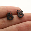 1 Pair Casual Cute Animal Plating Hollow Out Stainless Steel Ear Studs