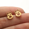 1 Pair Casual Cute Animal Plating Hollow Out Stainless Steel Ear Studs