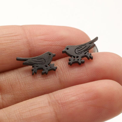 1 Pair Casual Cute Animal Plating Hollow Out Stainless Steel Ear Studs