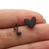 1 Pair Ig Style Simple Style Ice Cream Heart Shape Notes Asymmetrical Plating Stainless Steel Ear Studs