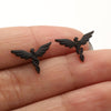 1 Pair Retro Lady Wings Plating Stainless Steel Ear Studs