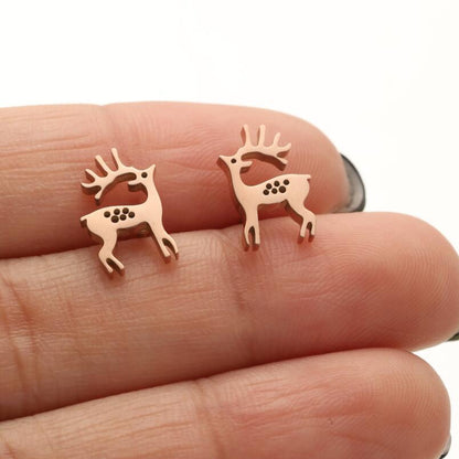 1 Pair Casual Cute Animal Plating Hollow Out Stainless Steel Ear Studs