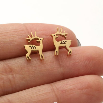 1 Pair Casual Cute Animal Plating Hollow Out Stainless Steel Ear Studs