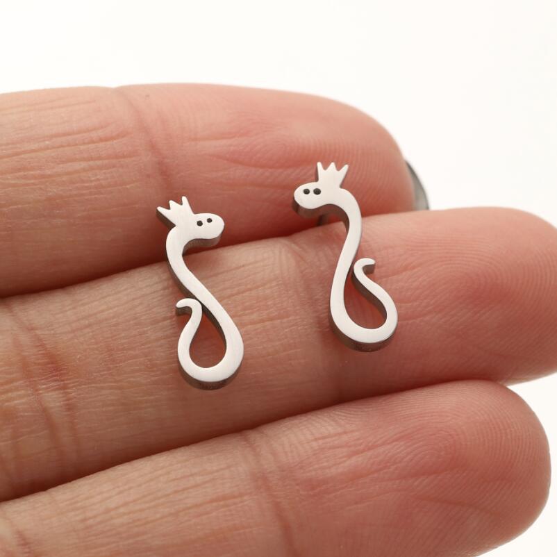 1 Pair Casual Cute Animal Plating Hollow Out Stainless Steel Ear Studs