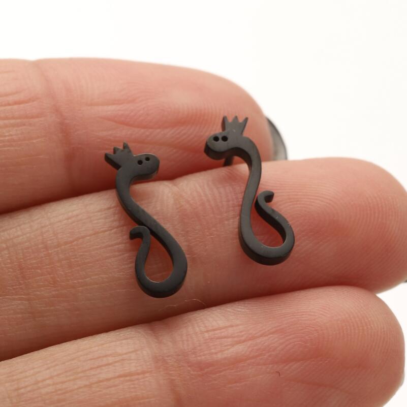 1 Pair Casual Cute Animal Plating Hollow Out Stainless Steel Ear Studs