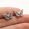 1 Pair Casual Simple Style Butterfly Umbrella Snowflake Asymmetrical Plating Hollow Out Stainless Steel Ear Studs