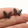 1 Pair Simple Style Butterfly Plating Hollow Out Stainless Steel Ear Studs