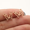 1 Pair Simple Style Butterfly Plating Hollow Out Stainless Steel Ear Studs