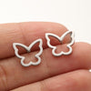 1 Pair Simple Style Butterfly Plating Hollow Out Stainless Steel Ear Studs