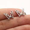 1 Pair Simple Style Butterfly Plating Hollow Out Stainless Steel Ear Studs