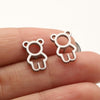 1 Pair Casual Simple Style Butterfly Umbrella Snowflake Asymmetrical Plating Hollow Out Stainless Steel Ear Studs