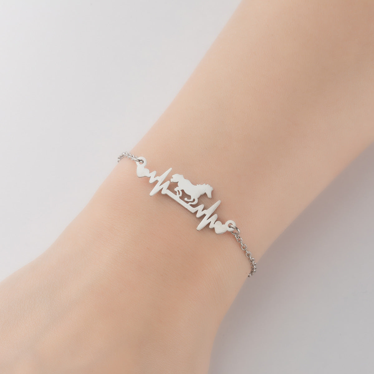 Cute Lady Letter Fox Horse Stainless Steel Plating Bracelets