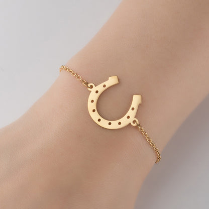 Cute Lady Letter Fox Horse Stainless Steel Plating Bracelets