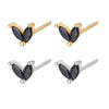 1 Pair Cute Heart Shape Plating Inlay Sterling Silver Zircon 18k Gold Plated White Gold Plated Ear Studs Ear Hook