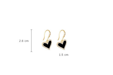 Retro Heart Shape Alloy Enamel Inlay Rhinestones Women's Drop Earrings 1 Pair