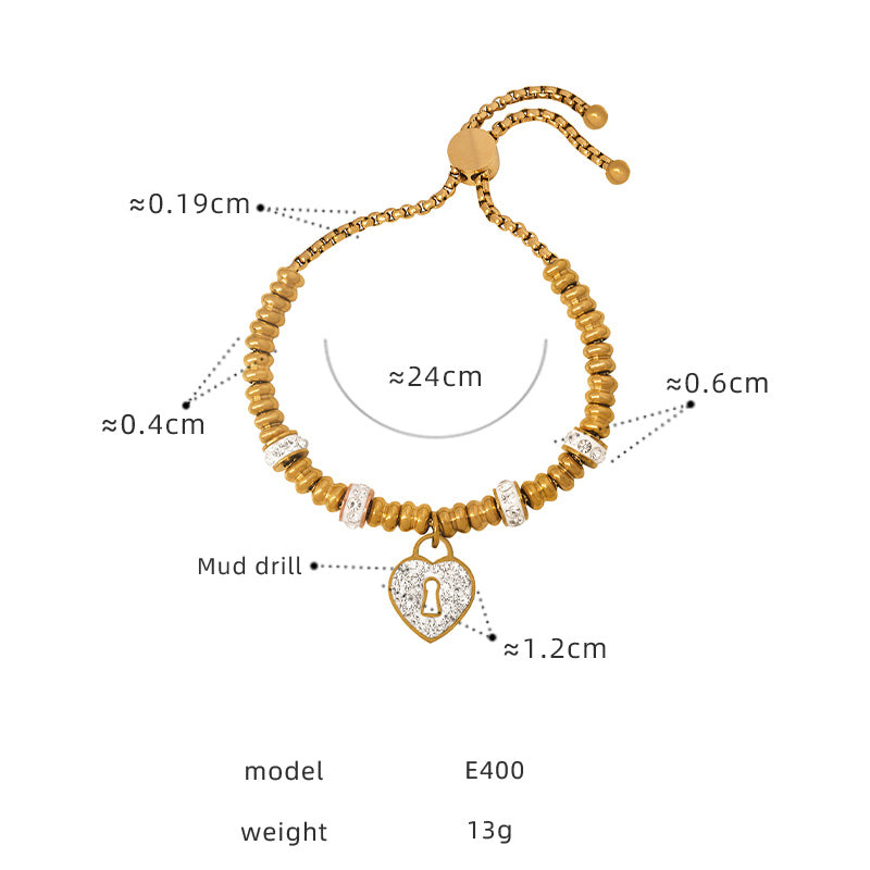 Hip-hop Exaggerated Devil's Eye Star Heart Shape Titanium Steel Plating Inlay Zircon 18k Gold Plated Bracelets