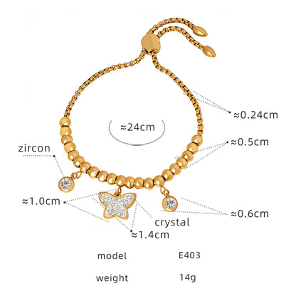 Hip-hop Exaggerated Devil's Eye Star Heart Shape Titanium Steel Plating Inlay Zircon 18k Gold Plated Bracelets